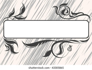 Marco de banner en blanco para follaje y fondo abstracto
