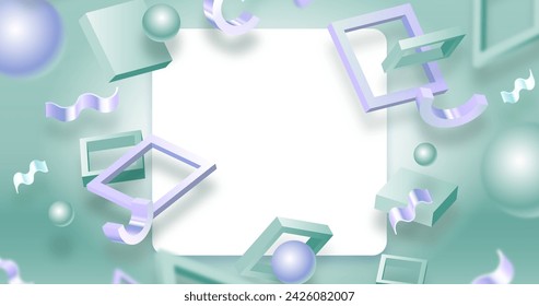 Banner en blanco con formas geométricas diseño de vector en eps 10