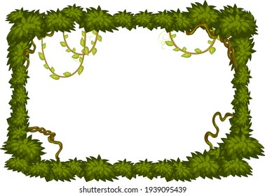 Blank banner with jungle tree elements frame template illustration