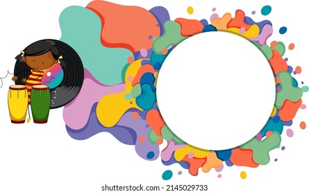 Blank banner with music theme illustration