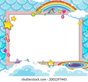 Blank banner on blue fish scales background illustration