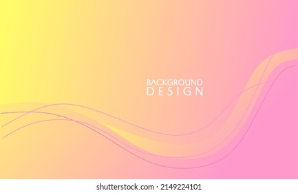 blank banner on pink and orange gradient background with curved pattern. beautiful and elegant design