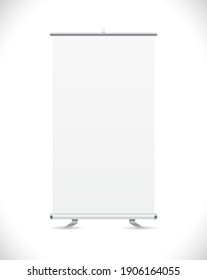 blank banner roll up template isolated on white