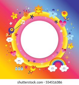 blank banner round frame border