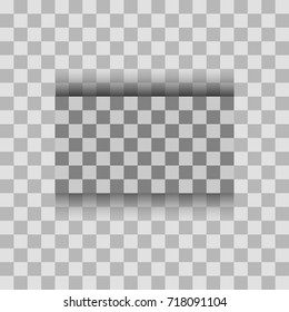 Blank banner sheet of paper with shadow material design element for advertising and promotional isolated on transparent background. Vector illustration white horizontal sticker Empty copy space