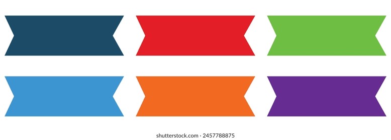 Leerer Banner. Leere Beschriftung für Sprechblase festgelegt. Leeres Zeichen.  Isoliert auf weißem Hintergrund. Vektorillustration.  EPS 10