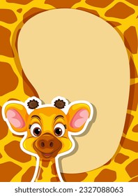 Blank Banner Template with Giraffe illustration