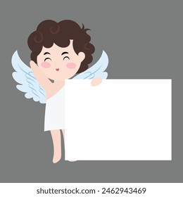 Blank banner templates with cute angels