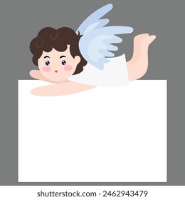 Blank banner templates with cute angels