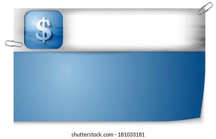 blank banner with texture and dollar sign