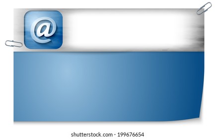 blank banner with texture and email symbol