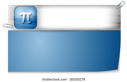 blank banner with texture and pi sign