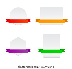 Blank Banners with Colored Ribbon - Isolated Vector Illustration