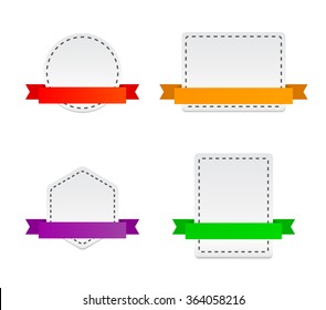 Blank Banners with Ribbon - Isolated Vector Illustration