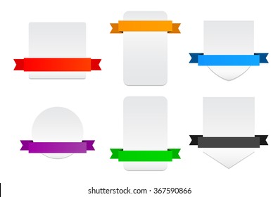 Blank Banners with Ribbon - Isolated Vector Illustration