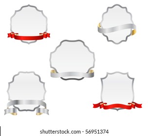 banners en blanco con cintas