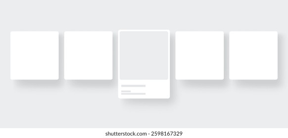 Blank Banners Templates With Photo Frame for Social Media Design. Vector Illustration