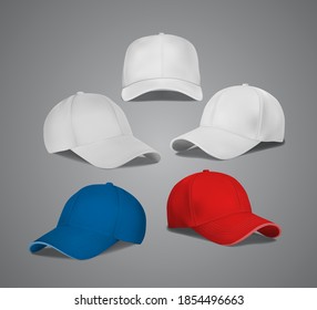 Blank baseball cap on grey background