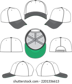 Blank Baseball hat fashion design flat sketch template