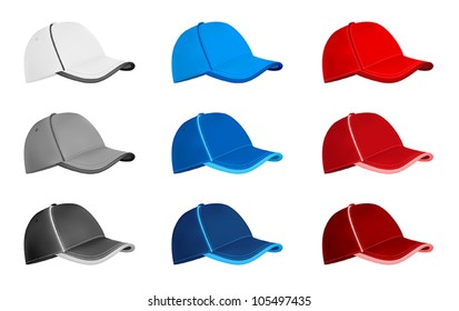 Red Cap Vector Variety Color Combinations Stock Vector (Royalty Free ...