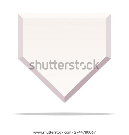 Blank baseball home plate vector isolated illustration