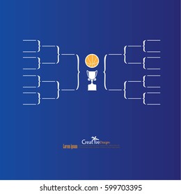 blank basketball tournament bracket on white background.vector illustration.