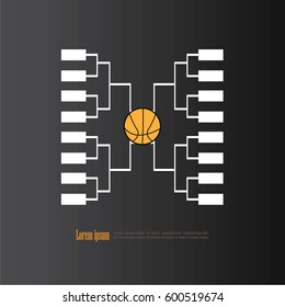 blank basketball tournament bracket on chalkboard.vector illustration.