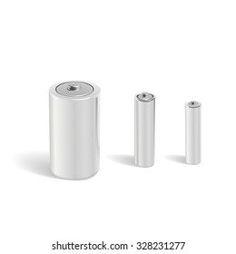 blank batteries template isolated on white background