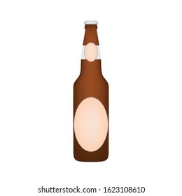 Blank Beer bottle isolated on white background, vector design