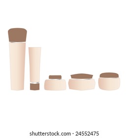 Blank beige luxury cosmetics tubes  isolated white