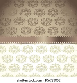 blank beige ornament with frame background. vector illustration