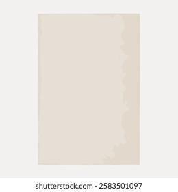 Blank beige paper texture with a subtle wavy border. Beige paper with a wavy edge. Simple beige paper design. Minimalist beige paper texture. Vector background with copy space.