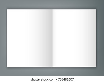 Blank Bi fold brochure mockup cover template.