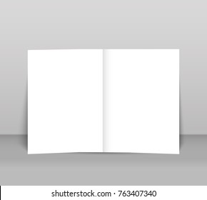 Blank Bi fold brochure mockup cover template.