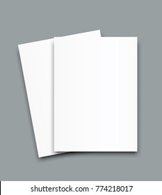 Blank Bi fold brochure mockup cover template.