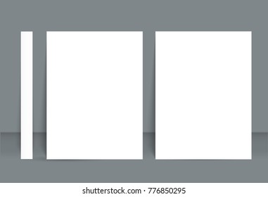 Blank Bi Fold Brochure Mockup Cover Template.