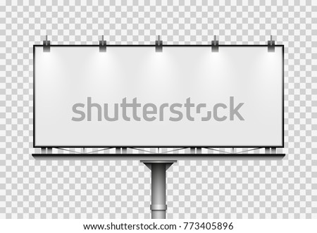 Blank big billboard on transparent background. Mockup for your advertisement and design