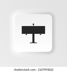 Blank bilboard neumorphic style vector icon for advertisement, Big board banner. on white background