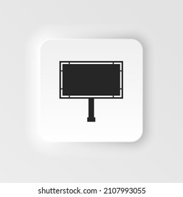 Blank bilboard neumorphic style vector icon for advertisement, Big board banner. on white background