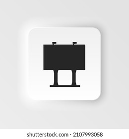 Blank bilboard neumorphic style vector icon for advertisement, Big board banner. on white background