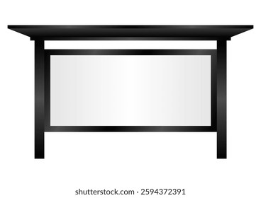 Blank Billboard at Bus Stop or Bus Station. Vector Illustration. 
