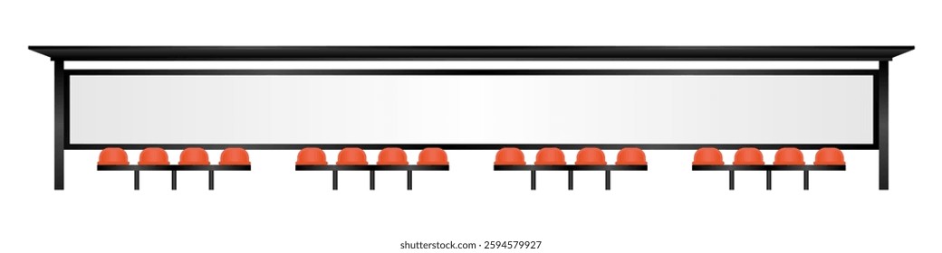Blank Billboard at Bus Stop or Bus Station. Vector Illustration. 