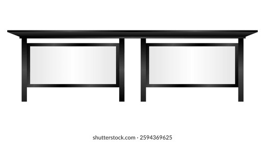 Blank Billboard at Bus Stop. Vector Illustration. 