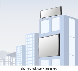 Blank billboard in the city
