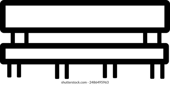 : blank billboard isolated on white Vector sign of the bench symbol is isolated on a white background. Bench park vector icon. Garden bench silhouette furniture chair