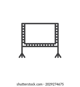 Blank billboard line icon. linear style sign for mobile concept and web design. Whiteboard outline vector icon. Symbol, logo illustration. Vector graphics