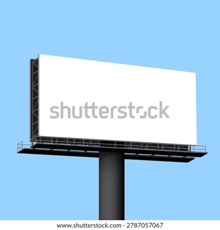 Blank billboard mockup. Horizontal advertising banner template. Vector
