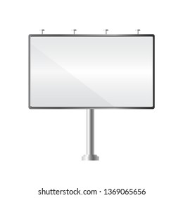 Blank billboard. Mockup and template  for your advertisement and design. Realistic advertising construction. Outdoor big board. Vector illustration.