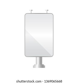 Blank billboard. Mockup and template  for your advertisement and design. Realistic light box and advertising construction. Outdoor big board. Vector illustration.