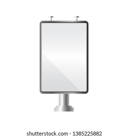 Blank billboard. Mockup and template for your advertisement and design. Realistic light box and advertising construction. Outdoor big board. Vector illustration.